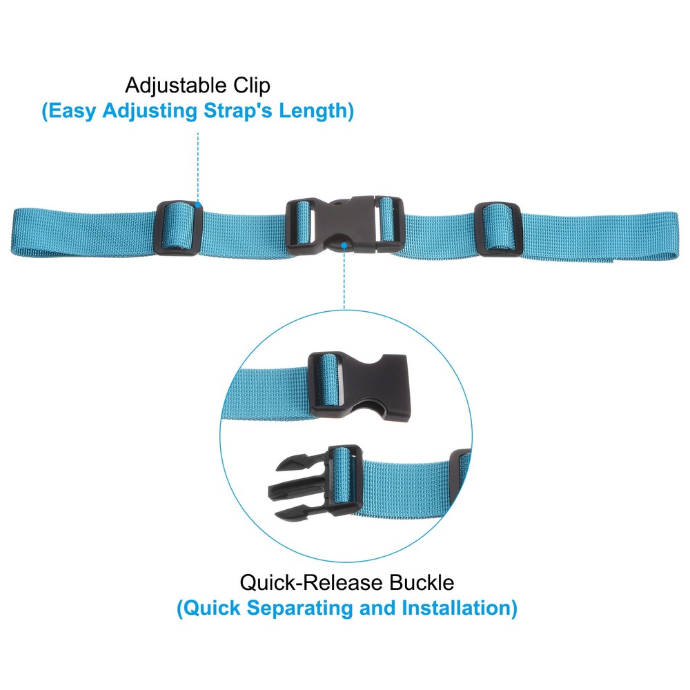 Backpack Chest Strap, 2 Pcs Adjustable Strap with Quick-Release Buckle, Sky Blue