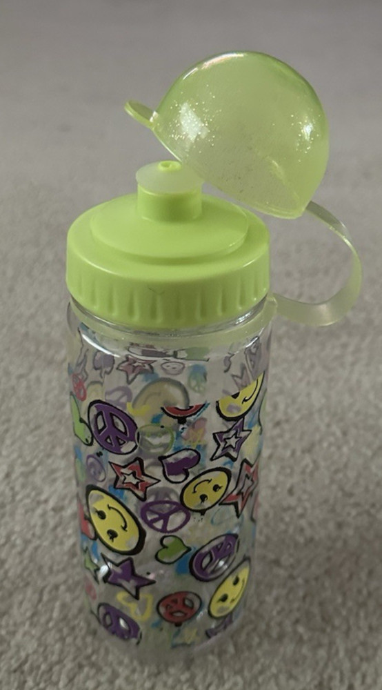 Plastic Water Bottle Smiley Face Design - 16 fl oz - Multicolor - NEW