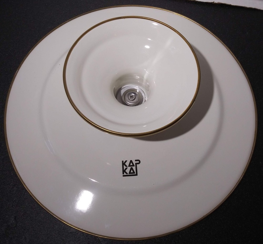 Flashback Footed Cake Serving Plate Enamelware Retro Funky Made In Turkey