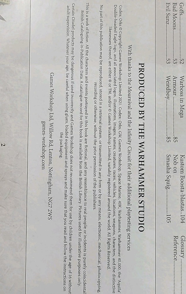 Warhammer 40,000 Codex ORKS Hardcover Book 40K NEW UNUSED Rules Datasheets Guide