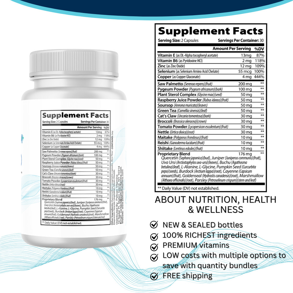 Alpha Stream + - Prostate Support- 4 Bottles- 240 Capsules