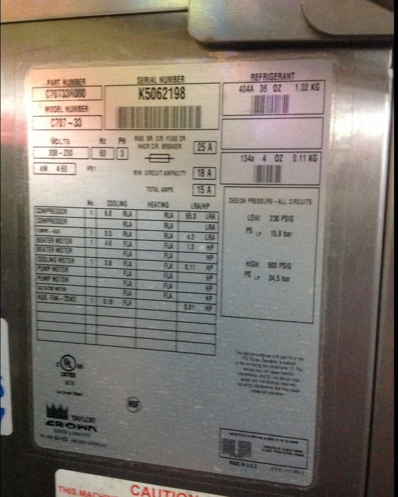 Taylor Tabletop soft serve ice cream machine