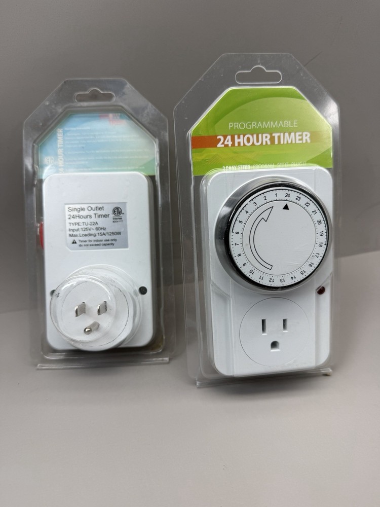 Intertek Programmable 24 Hour Mechanical Timer TU-22A 1250W Wall Plug-In
