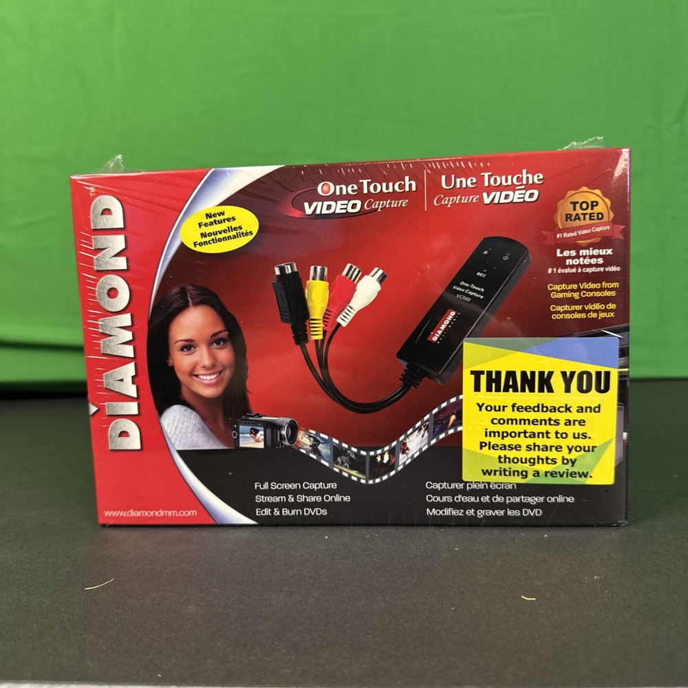 Diamond VC500 USB 2.0 One Touch Video Capture Convert Burn Device New
