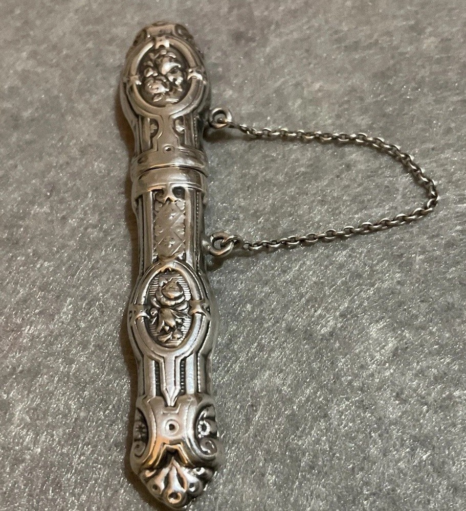Needle Case Antique Silver Sewing Etui Chatelaine