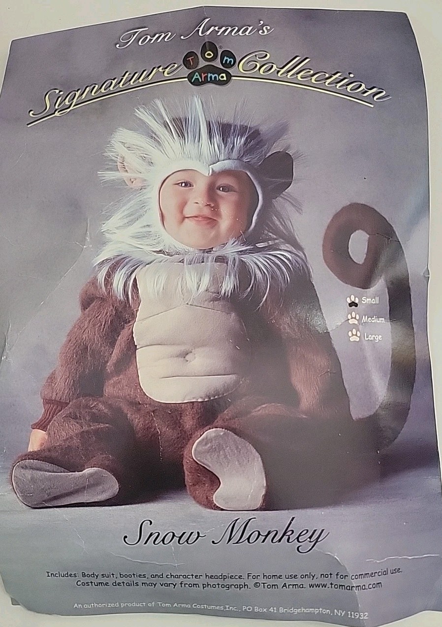 Tom Arma SNOW MONKEY Costume Signature Collection Lee Middleton Halloween 6-12m