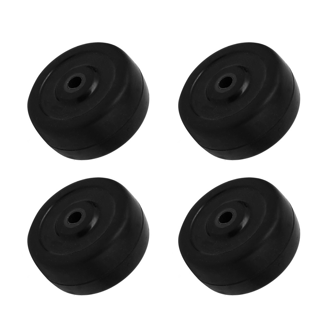 4 PCS 2-inch Diameter Black Rubber Pulley Skateboard Trolley Caster Wheel