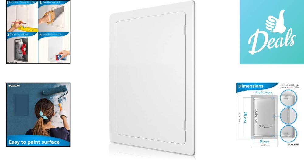 Impact-Resistant 8x16 Drywall Access Door - Flush-Mount Plumbing Solution