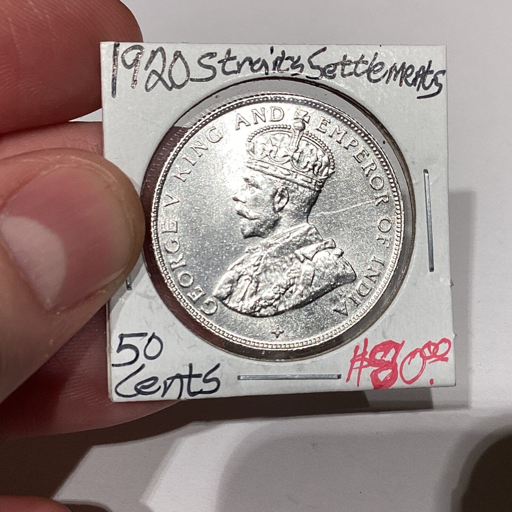 Straits Settlements 1920 50 Cents UNC KM#35.1