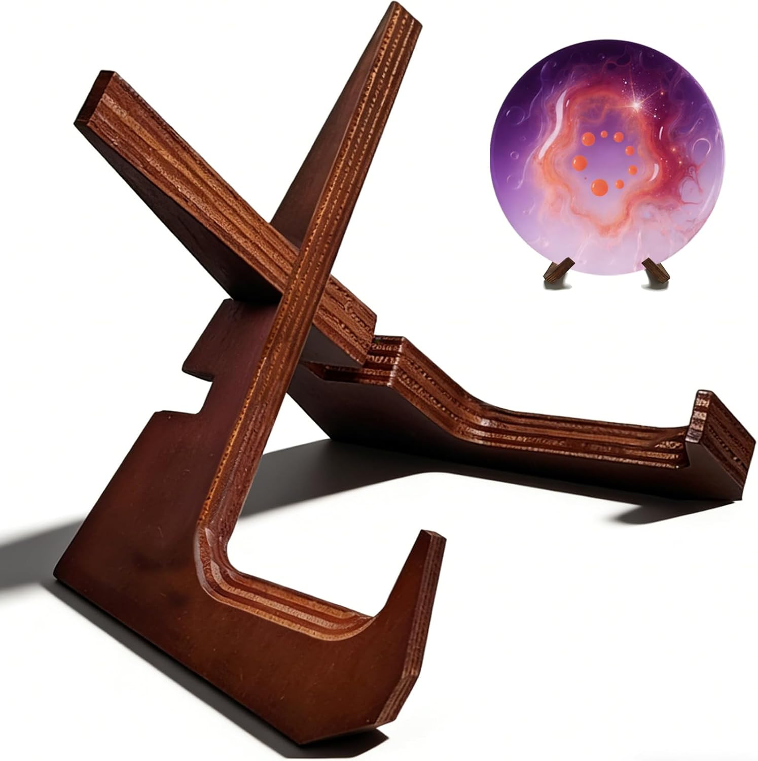 Adjustable Wooden Plate Stands for Display Easels - 6.8 Inch Plate Holders for D