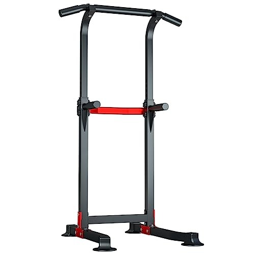 Power Tower Dip Station Pull Up Bar - Multi-Purpose Home Black (Basic Model)