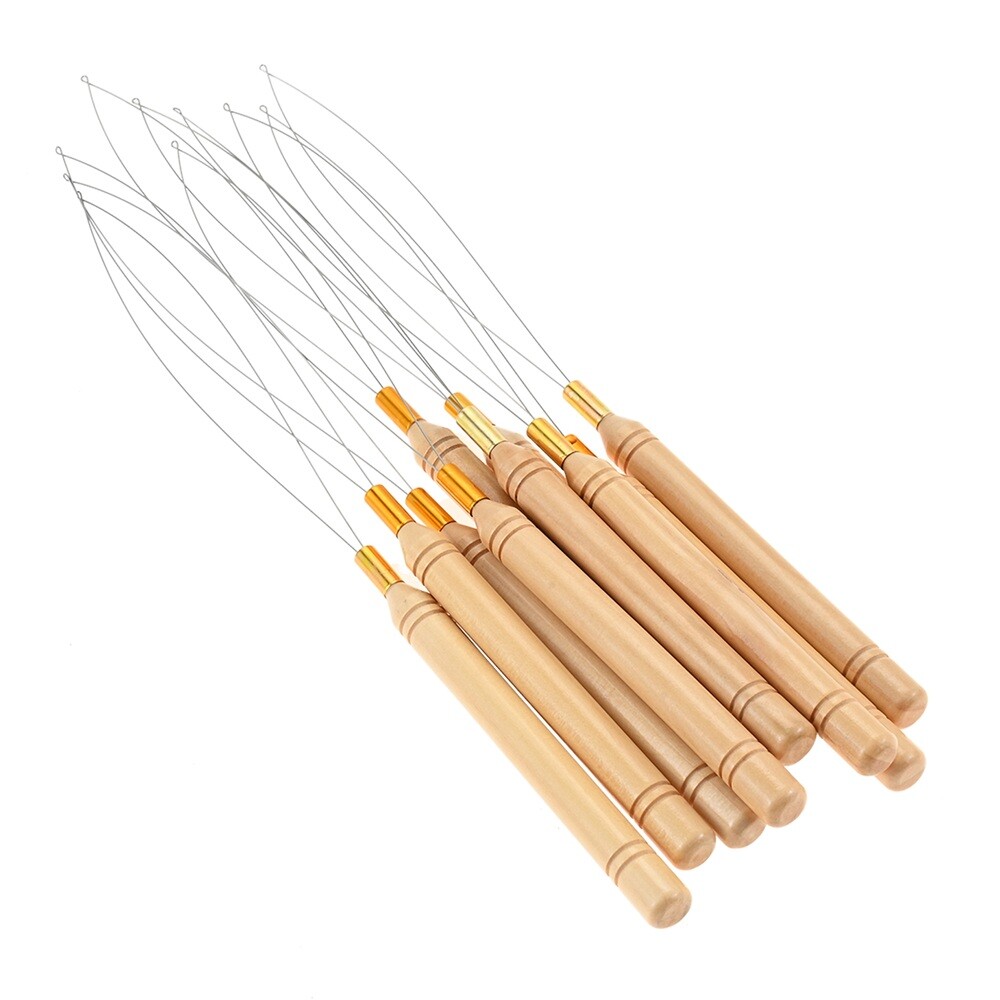 10Pc Hair Extension Loop Needle Threader 22.3cm Pulling Tool for Beaded Bracelet
