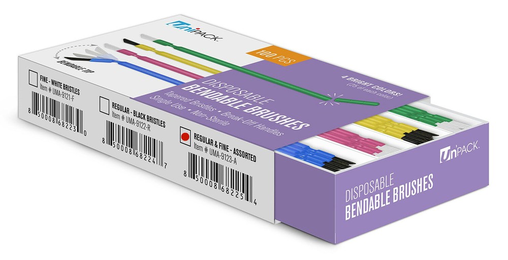 100pcs Dental 6″ Long Disposable Bendable Brushes Applicators Tips Fine Regular