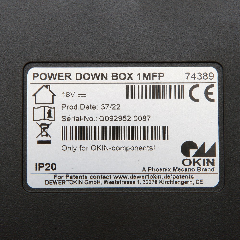 Okin Adjustable Bed Base Power Down Box 1MFP 74389 Replacemnet