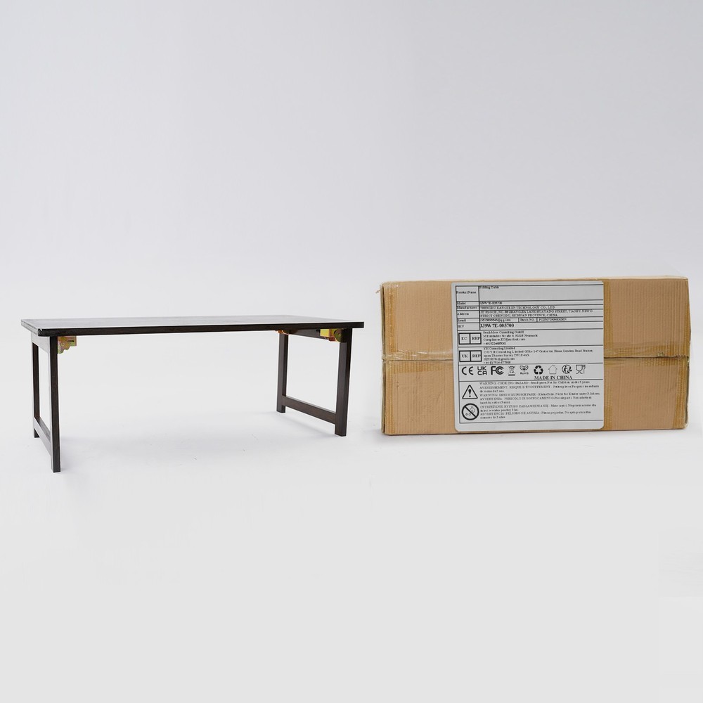 Folding Floor Table Foldable Coffee Table Sitting Dining Table Walnut Color NEW