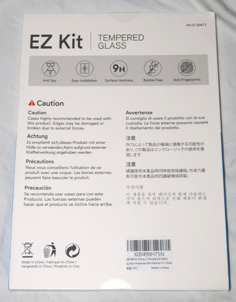 privacy tempered glass screen protector for iPad Pro 11 2024 w/ alignment tool