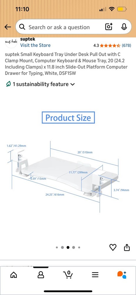 White Sliding Keyboard Tray Under Desk
