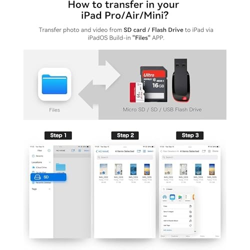 USB C SD Card Reader for iPhone 15 iPad Mac 3 in 1 USB-C Memory Trail Camera...