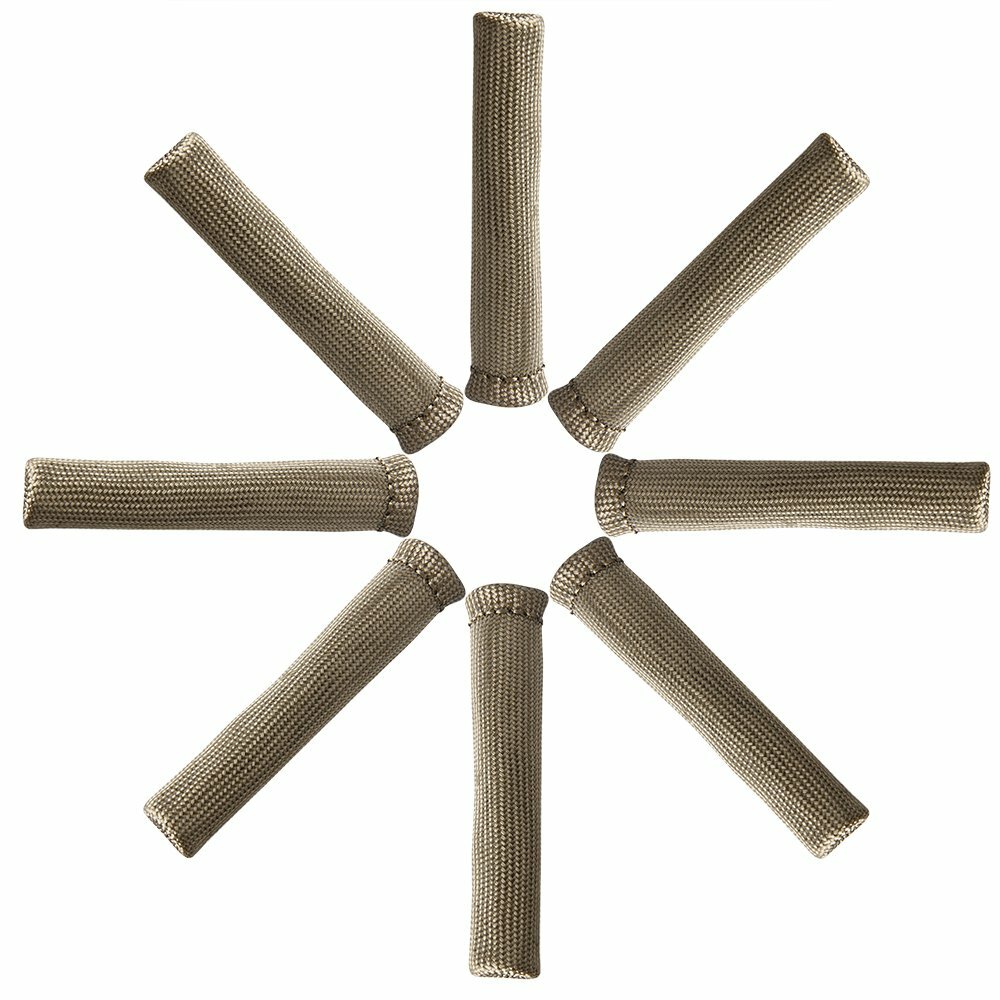 8PCS 2500°F TITANIUM SPARK PLUG WIRE BOOTS HEAT SHIELD PROTECTOR SLEEVE SBC BBC