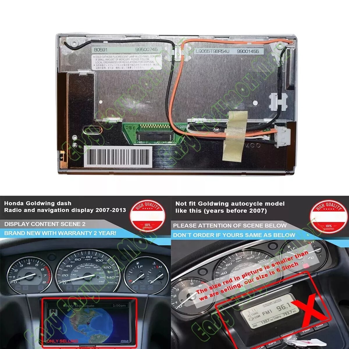 GPS Navigation Radio LCD Display Glass For Honda GL1800 Goldwing 2007-2013