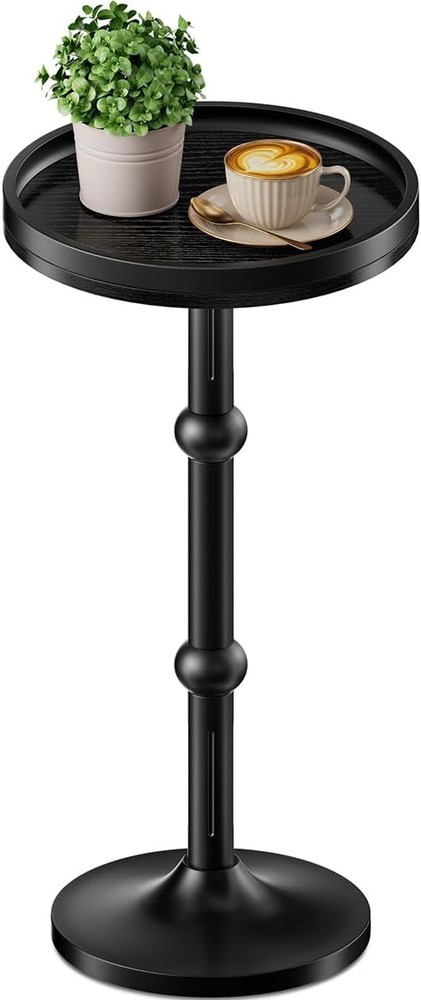 Small Round Side Table Coffee Drink Table Small Spaces Modern Night Stand W/