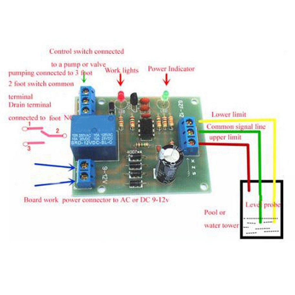 Flüssigkeit Ebene Controller Modul Wasser Level Sensor Auto AC-DC