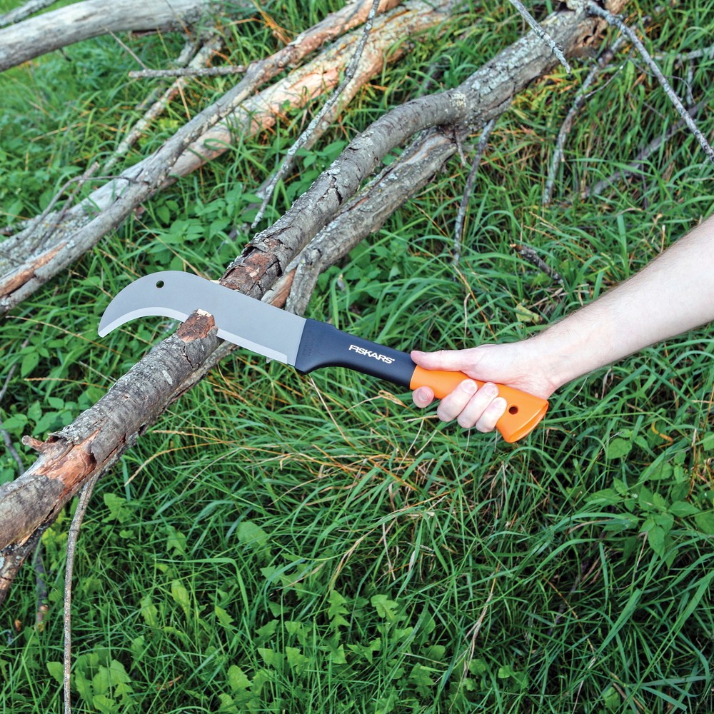 10" Brush Axe with Safety Sheath - Fixed Handle - Black/Orange