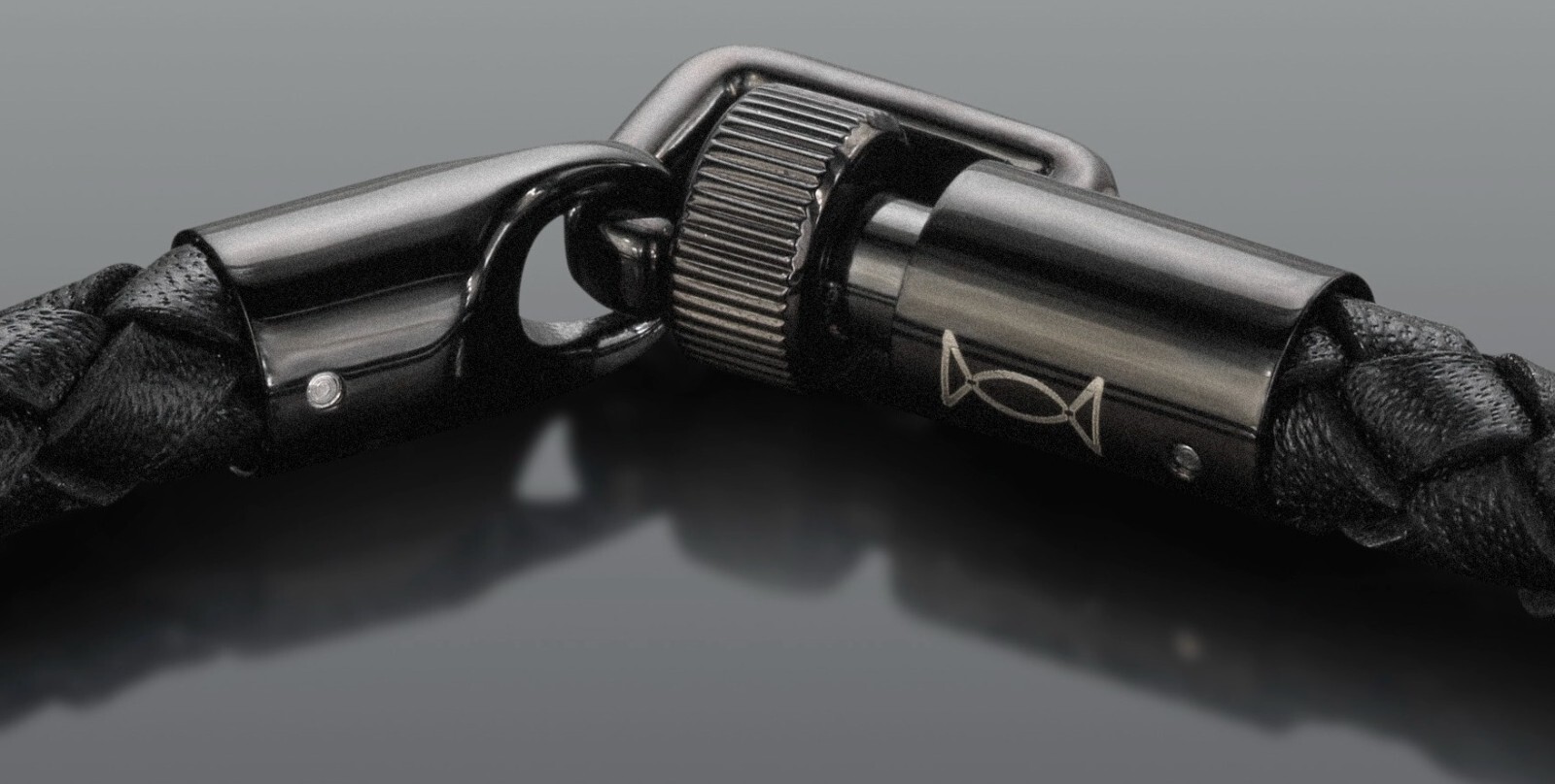 black leather bracelet