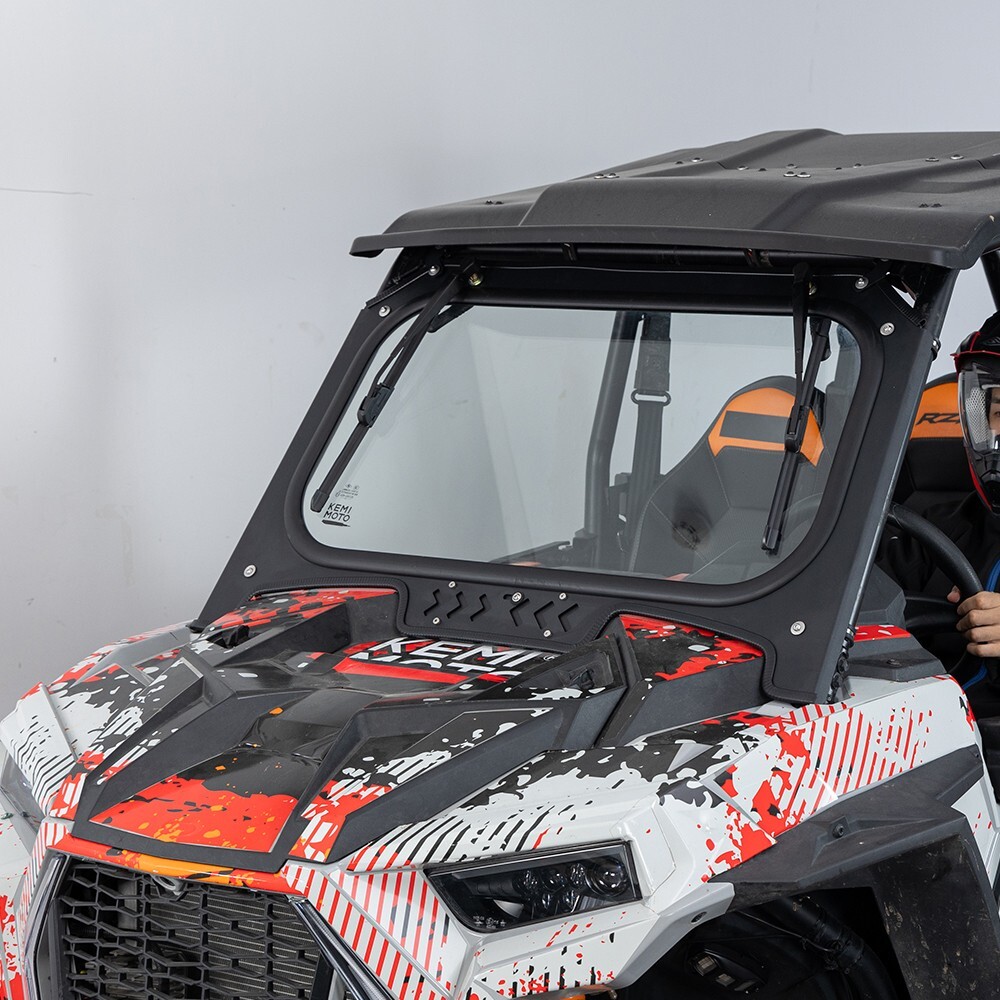 Glass Windshield W/ Sliding Vents+Dual Manual Wipers for RZR XP 1000/4 2019-2023