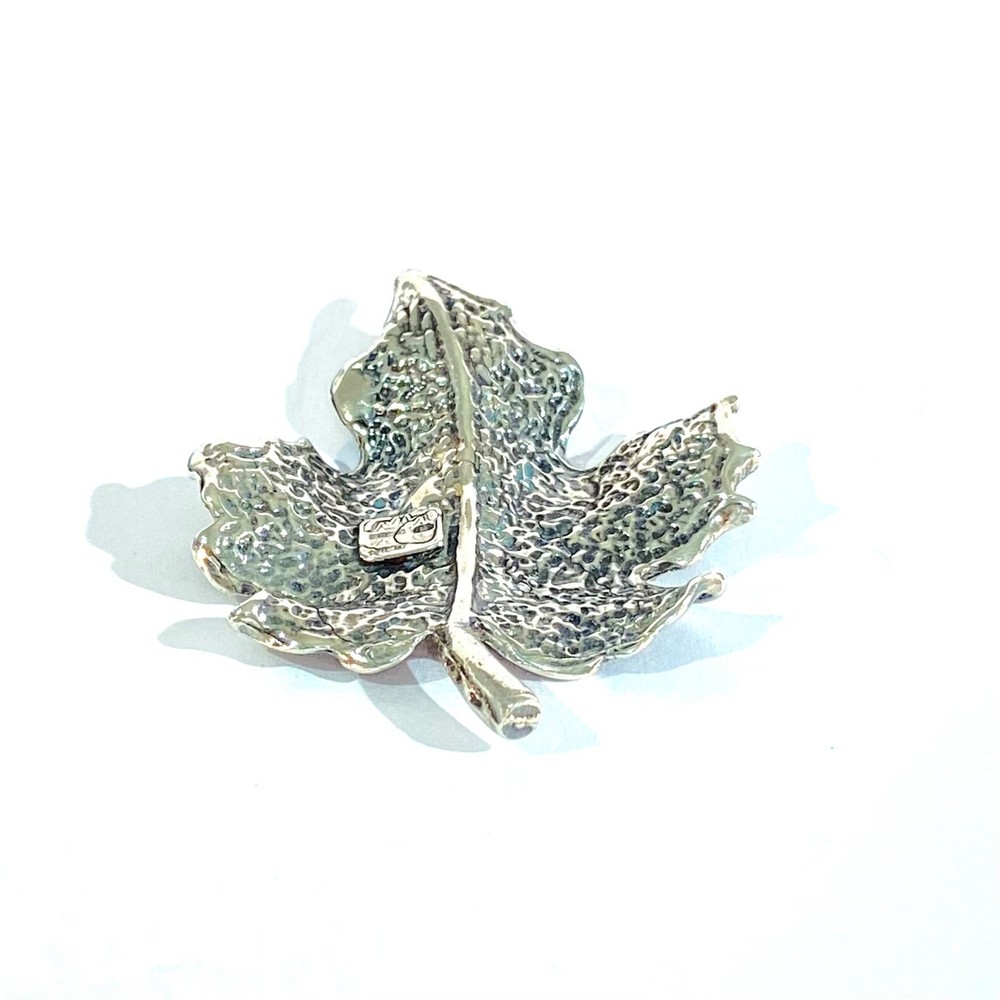 vintage solid silver leaf miniature , hallmarked italian figurine