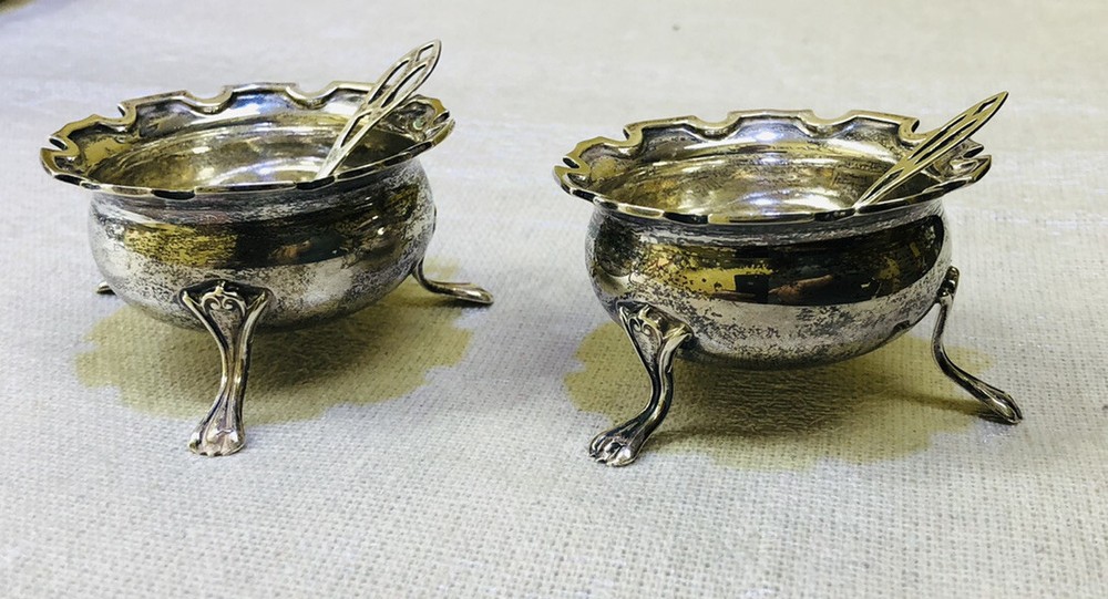 TABLEWARE FOR SPICES 2 pcs. VINTAGE. Silver