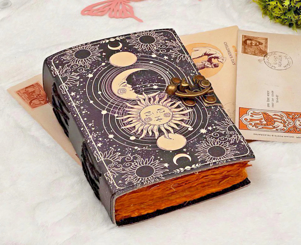 Journal, Notebook , UV printed , Gift, leather ,Gothic , Grimoire , Christmas