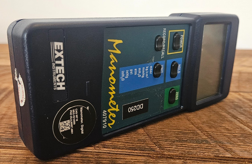 Extech Instruments Digital Manometer Model 407910 with Hard Case & Accessories