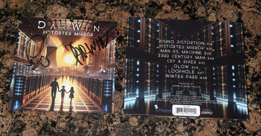 Drummer SIMON PHILLIPS Signed ✎ DarWin CD DISTORTED MIRROR Autographed ✎Darwin
