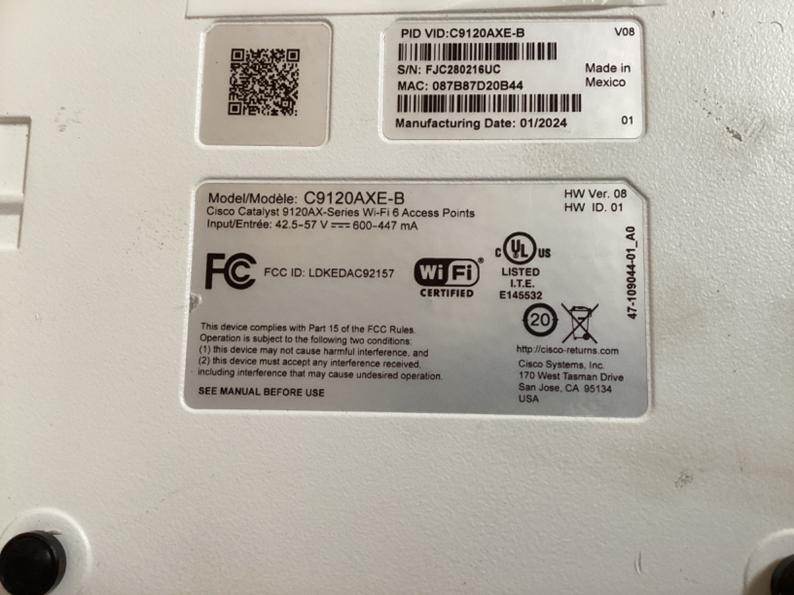 Cisco C9120AXE-B Catalyst 9120AX Series Outdoor Access Point Base Only Free Ship