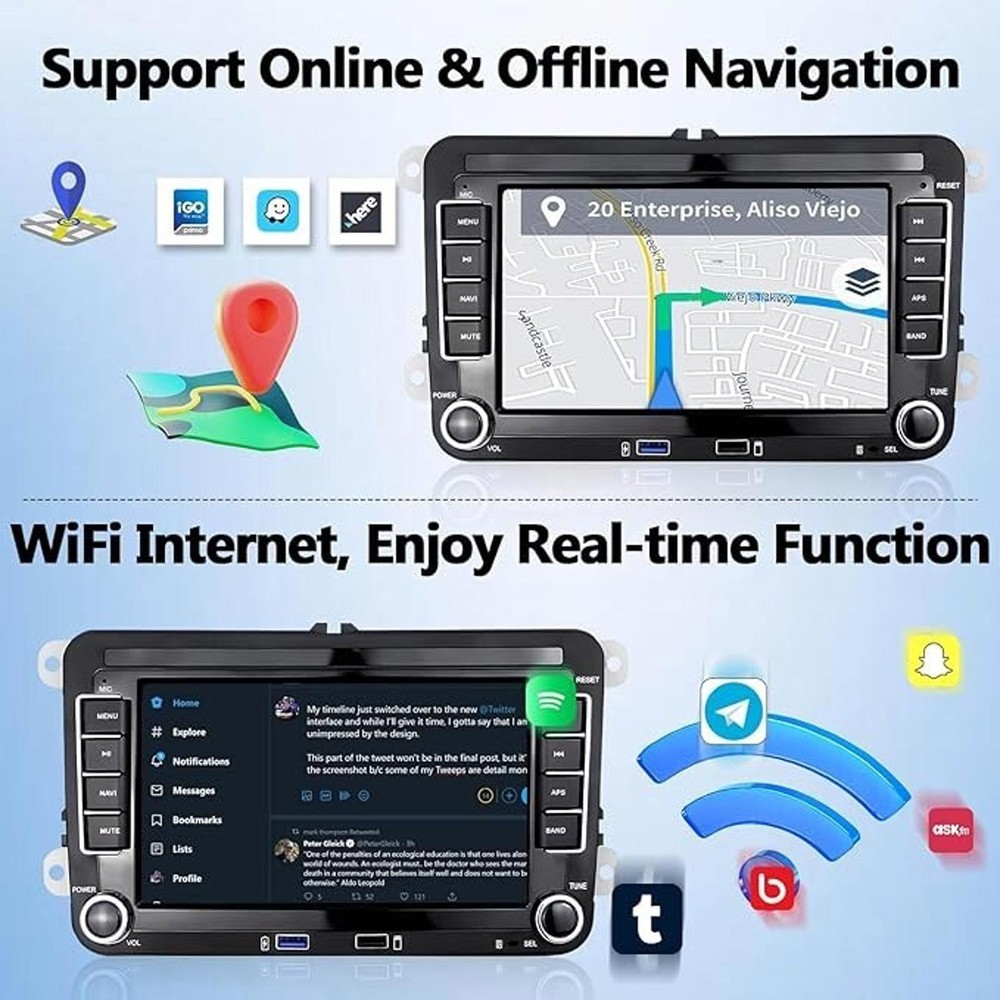 Bluetooth Android/iOS CarPlay Unit - 7" Touchscreen