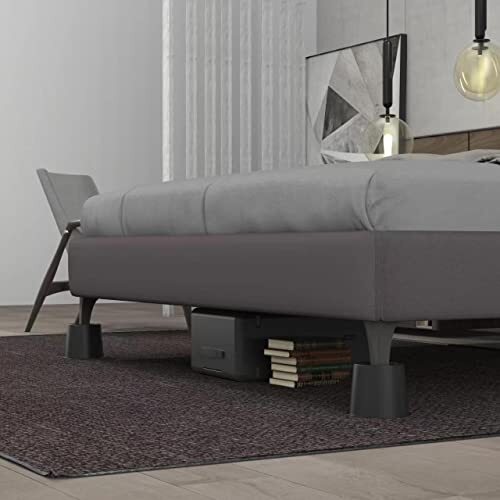 4 Inch Heavy Duty Bed Risers Stackable Blocks for Couch Chair Bedpost, 4 Pack