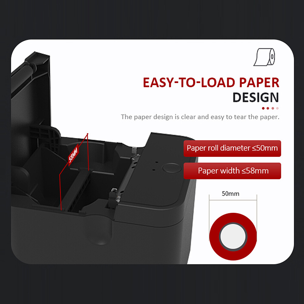 58mm Receipt Printer POS Printer USB+ Desktop Direct Thermal Printing V2D2