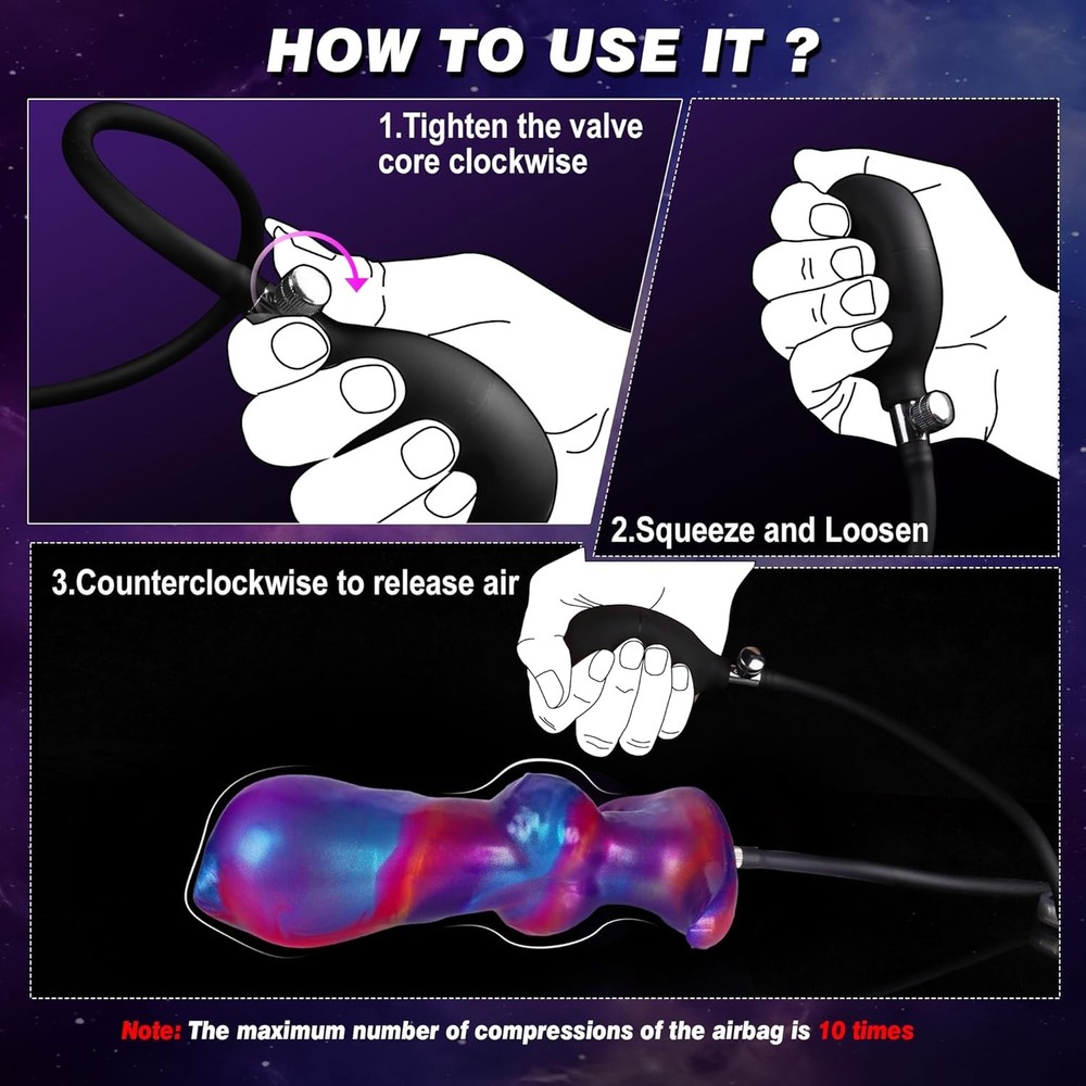 Inflatable Butt Plug Large ButtPlug with Knot, Huge Inflatable Dildo Silicone An