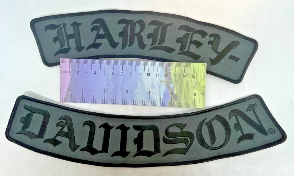 Harley-Davidson 12" Large Rocker Patch Black with Grey background 🔥 🔥