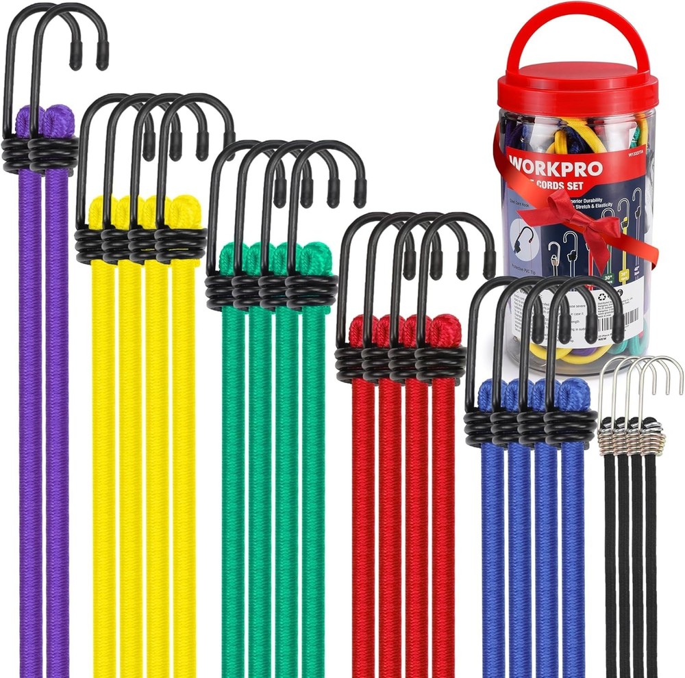 22-Piece Heavy-Duty Bungee Cord Set with Hooks - Multi-Size Ultimate Solution
