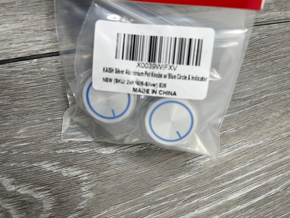 2 Pkgs (4 Total) KAISH K1826-Silver Aluminum Pot Knobs w/Blue Circle & Indicator