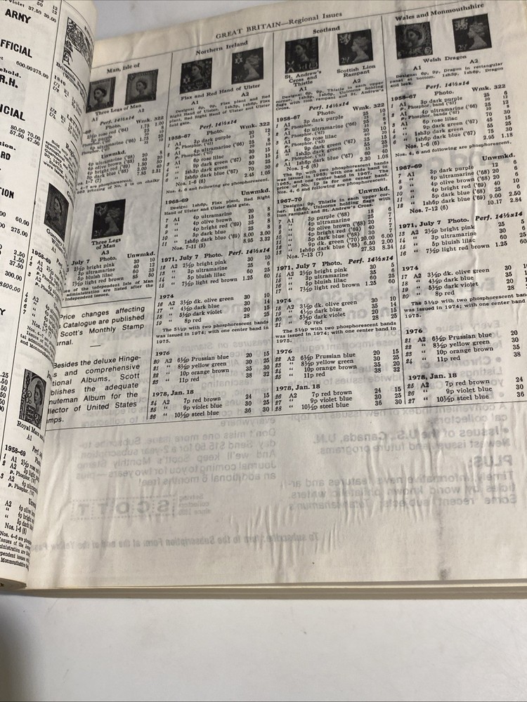 Scott 1979 Standard Postage Stamp Catalogue Volume 1