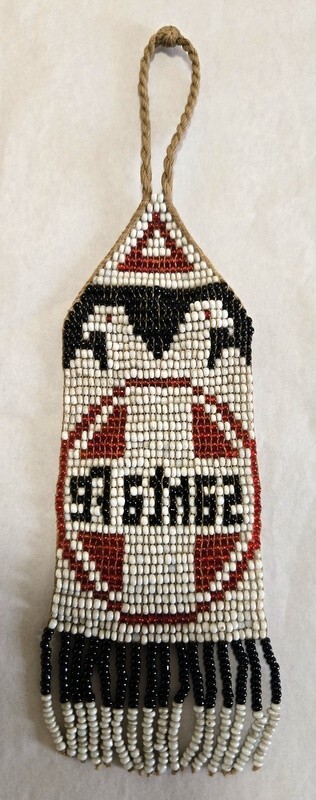 NATIVE AMERICAN SANTA FE RR BEADED WATCH FOB CIRCA 1920S VERY SPECIAL !