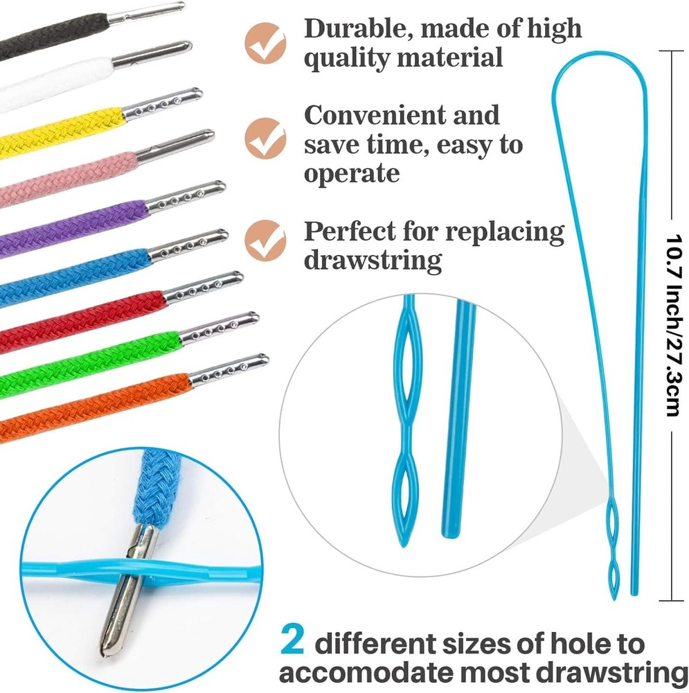 Replacement Drawstring for Shorts - 8 Pcs Durable Hoodie String Replacement in