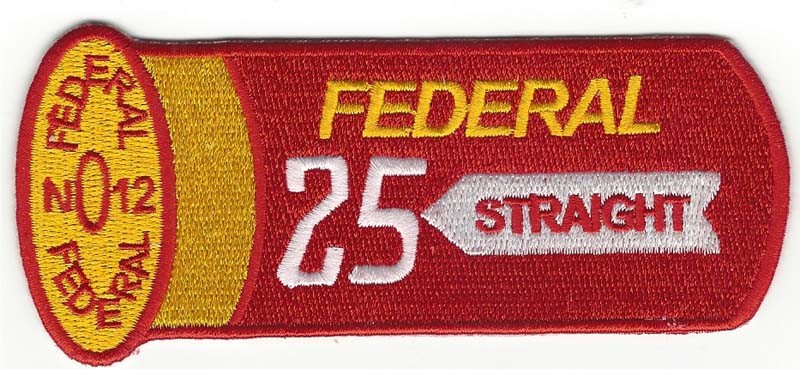 25 STRAIGHT SKEET TRAP SHOTGUN SHOOTING PATCH