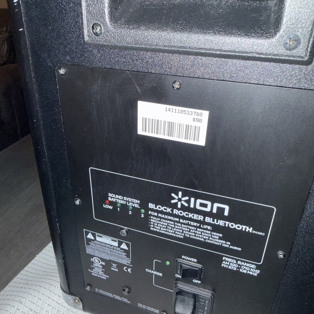 Ion Block Rocker Bluetooth Speaker Works Read Description