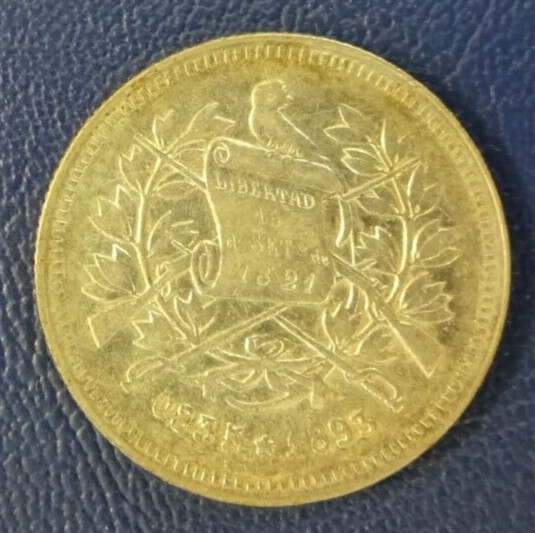 Guatemala 1893 25 centavo silver