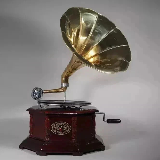 Antique HMV Gramophone Fully Functional Working Phonograph, win-up record player