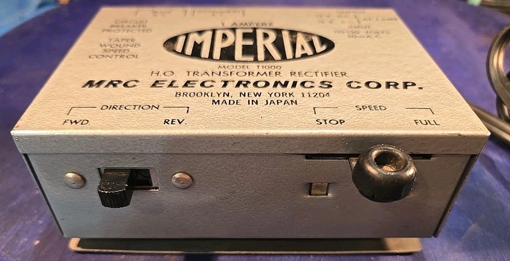 HO, IMPERIAL MODEL T1000 HO TRANSFORMER RECTIFIER, MRC ELECTRONICS CORP., TESTED